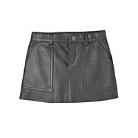 Gray Leather Skirt