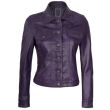 Purple Leather Jacket Womens