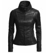 Slim Fit Leather Jacket Womens