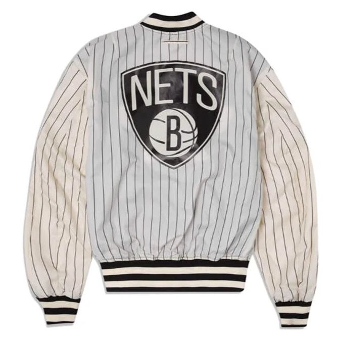 Brooklyn Nets Bomber Jacket Back View