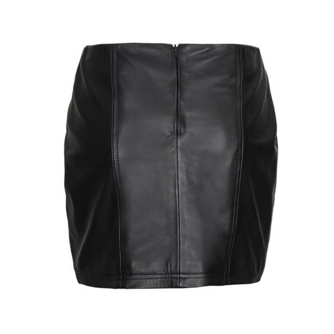 Black Leather Skirt With Slit